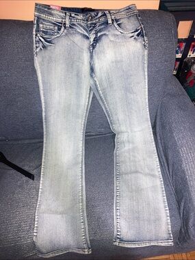 Glam Light Blue Boot Cut Jeans for Women
